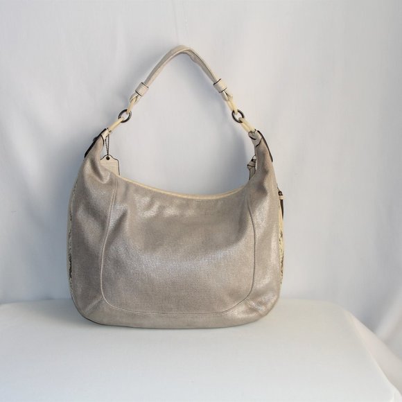Coach Kristin Python & Silver Linen Large Hobo Bag - Picture 3 of 12